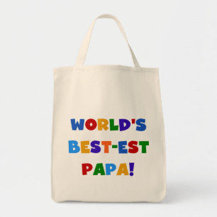 Tote Bag Bright Colours World's Best Papa Tshirts and Gifts