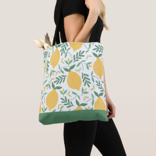 Tote Bag Bright Country Farm Citron jaune Motif