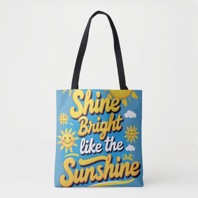 Tote Bag Brillant Quotidien - Citation Radieuse (Devant)