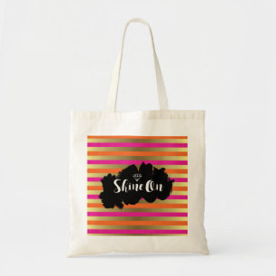 Tote Bag Briller Sur Pink, Rose & Faux Gold Metallic
