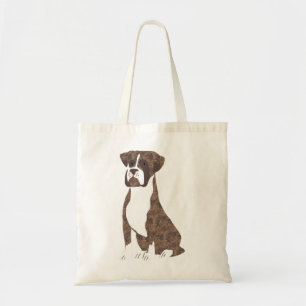 Tote Bag Brindle Boxer Illustration