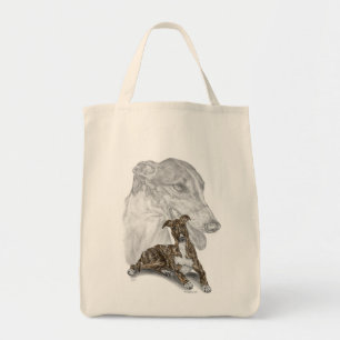 Tote Bag Brindle Greyhound Chig Art