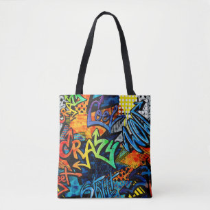 Tote Bag Briques de graffitis : Abstrait urbain