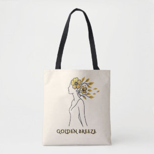 Tote Bag Brise d'or - Silhouette minimaliste de flux