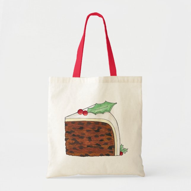 Tote Bag British Christmas Cake Slice Festive Gastronomie d (Devant)