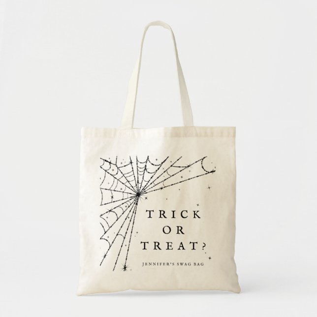 Tote Bag Broche ou traitement d'Halloween Web Spider person (Devant)