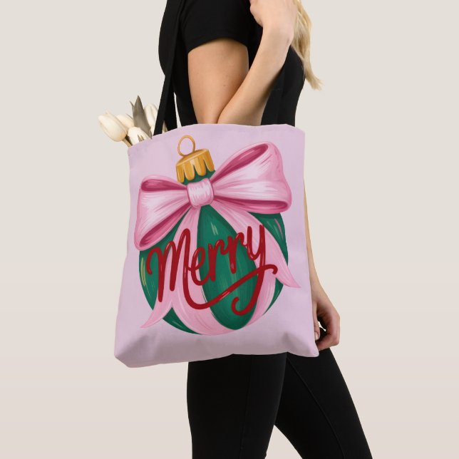 Tote Bag Brochet Ornement Préppy Noël Coquette Noël (De près)