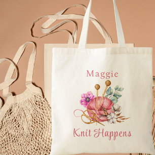 Tote Bag Broderie Florale Aquarelle Tricot Ca Arrive Tricot