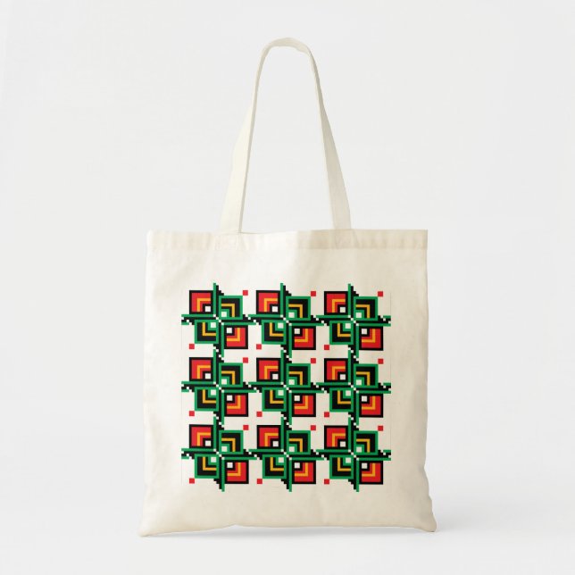 Tote Bag Broderie tricotée par art populaire roumain (Devant)