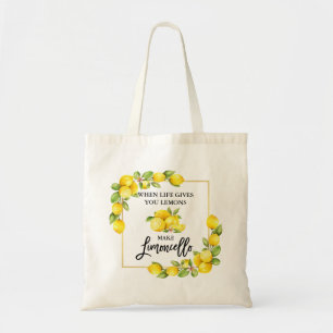 Tote Bag Brosse Script Aquarelle Citrons Limoncello