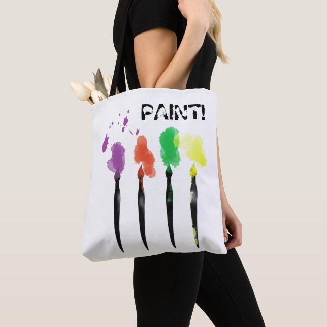 Tote Bag Brosses de peinture artistique (De près)