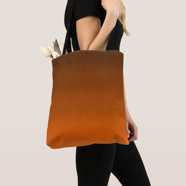 Tote Bag Brown à orange (De près)