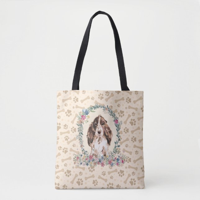 Tote Bag Brown Cocker Spaniel Chien Empreinte de patte Chie (Devant)