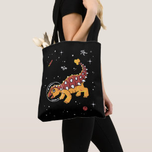Tote Bag Brown Et Tan Ankylosaurus Dinos Dans L'Espace