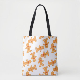 Tote Bag Brown homme en pain d'épices sur blanc