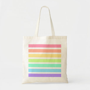 Tote Bag Bubblegum arc-en-ciel et bandes blanches