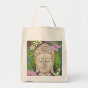 Tote Bag Buddha Flower grocery bag