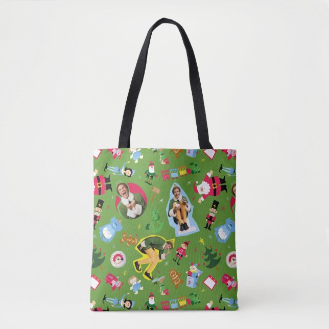 Tote Bag Buddy Elf et les icônes de Noël Motif (Devant)