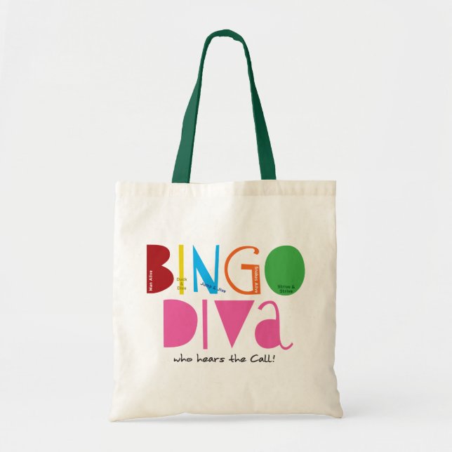 Tote Bag Budget Fourre-tout de diva de bingo-test (Devant)