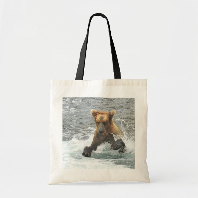 Tote Bag Budget Fourre-tout de l'ours grizzli à Katmai (Devant)
