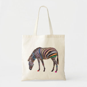 Tote Bag Budget Fourre-tout de zèbre d'arc-en-ciel