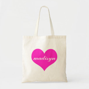 Tote Bag Budget personnalisé par coeur rose Fourre-tout
