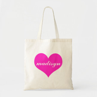 Tote Bag Budget personnalisé par coeur rose Fourre-tout