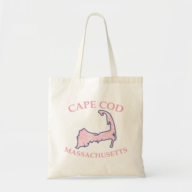 Tote Bag Budget Silhouette de Cape Cod Pink Preppy (Devant)