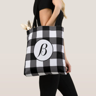 Tote Bag Buffalo noir et blanc À damiers Carrés