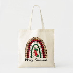 Tote Bag Buffalo Plaid & Empreinte de léopard Rainbow