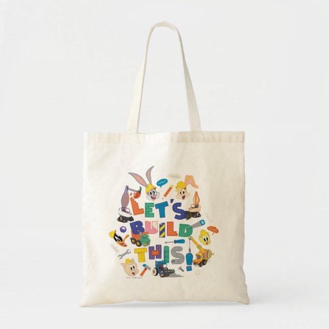 Tote Bag BUGS BUNNY BUILDERS™| "Let's Build This" Collage (Devant)