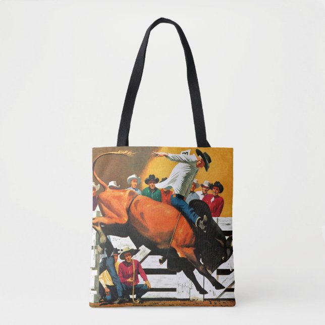 Tote Bag Bull Riding par Fred Ludekens (Devant)