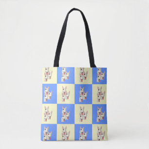 Tote Bag Bull Terrier À damiers Fourre-tout