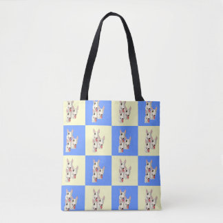 Tote Bag Bull Terrier À damiers Fourre-tout