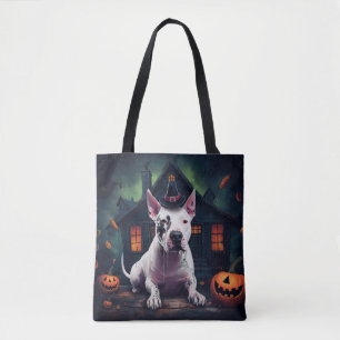 Tote Bag Bull Terrier Citrouilles Halloween Épouvantable