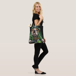 Tote Bag Bulldog Driving Bike St. Patrick's Day