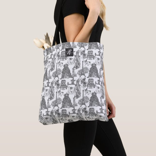 Tote Bag BULLDOG FRANÇAIS Terrier Black Toile (De près)