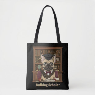 Tote Bag Bulldog Savant   Professeur Adorable de Bouledogue