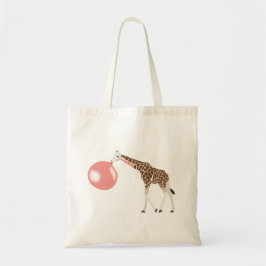 Tote Bag Bulle de gomme Giraffe soufflante bulle