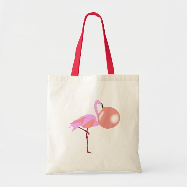 Tote Bag Bulle Flamant rose de gomme à bulle (Devant)