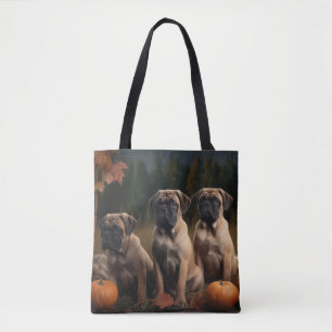 Tote Bag Bullmastiff chiot Automne Délice Citrouille