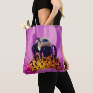 Tote Bag Bumble Bee On Cosmos