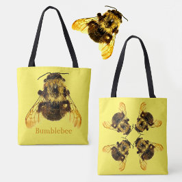 Tote Bag Bumblebees jaunes sur Jaune