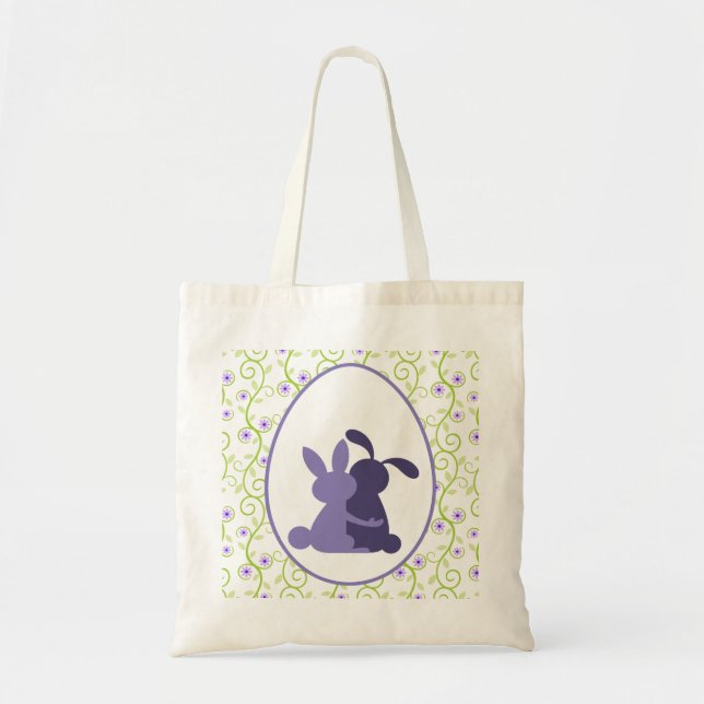 Tote Bag Bunny's Embrace Spring Floral (Devant)