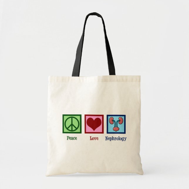 Tote Bag Bureau de néphrologue Peace Love (Devant)