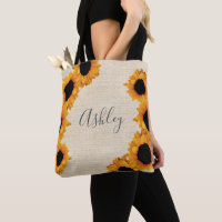 Burlap de tournesol radiant personnalisé