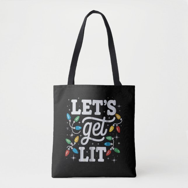 Tote Bag Buvons Lit Feu de Noël du Père Noël (Devant)