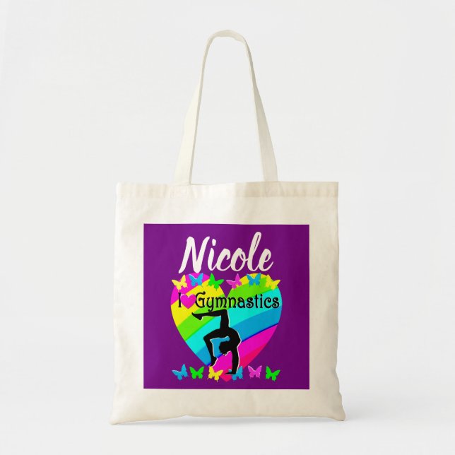 TOTE BAG BUZZZLING PURPLE I LOVE GYMNASTICS DESIGN (Devant)