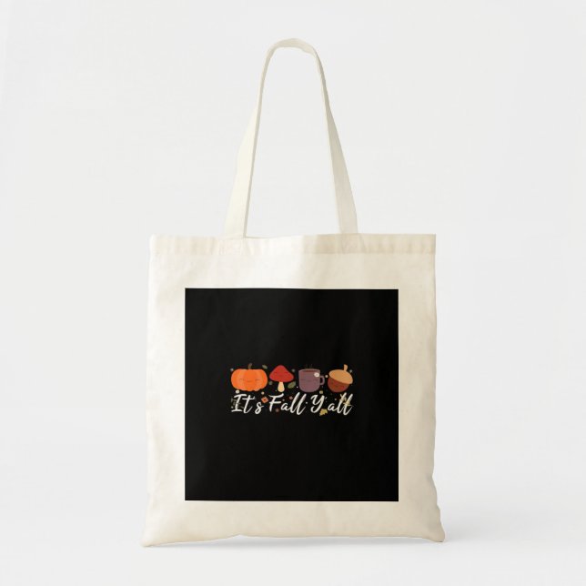 Tote Bag C’est automne Y’all mignon Café Citrouille automne (Devant)
