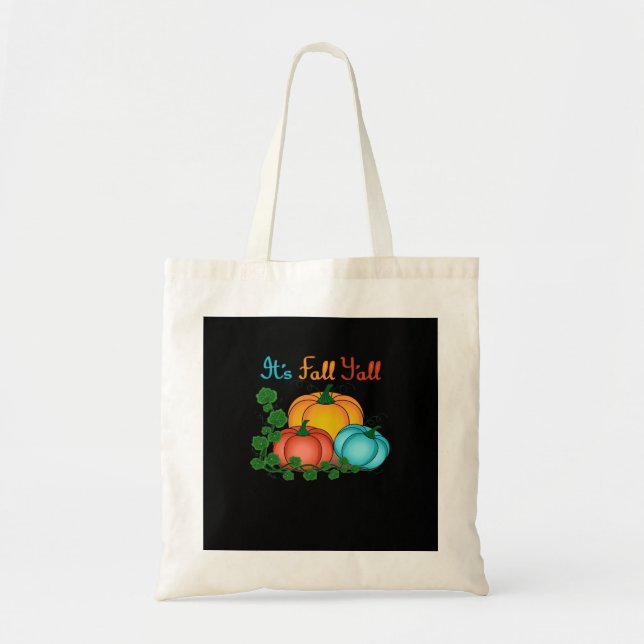 Tote Bag C’est la Chute Y’all Citrouille Retro Graphisme (Devant)